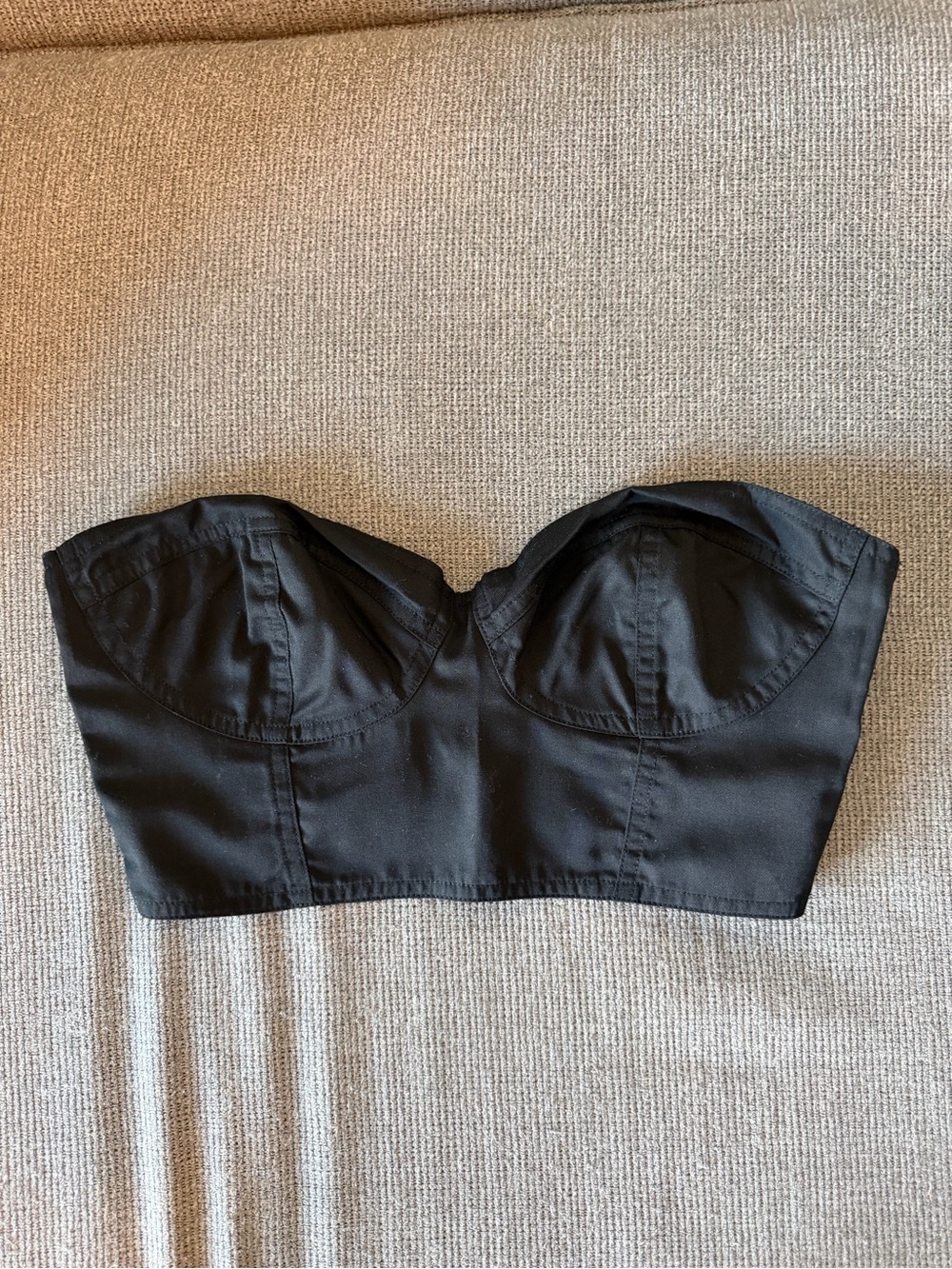 LUCCA Strapless Black Bustier Crop Top